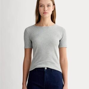 Everlane Classic Gray Rib Crew Women's Top